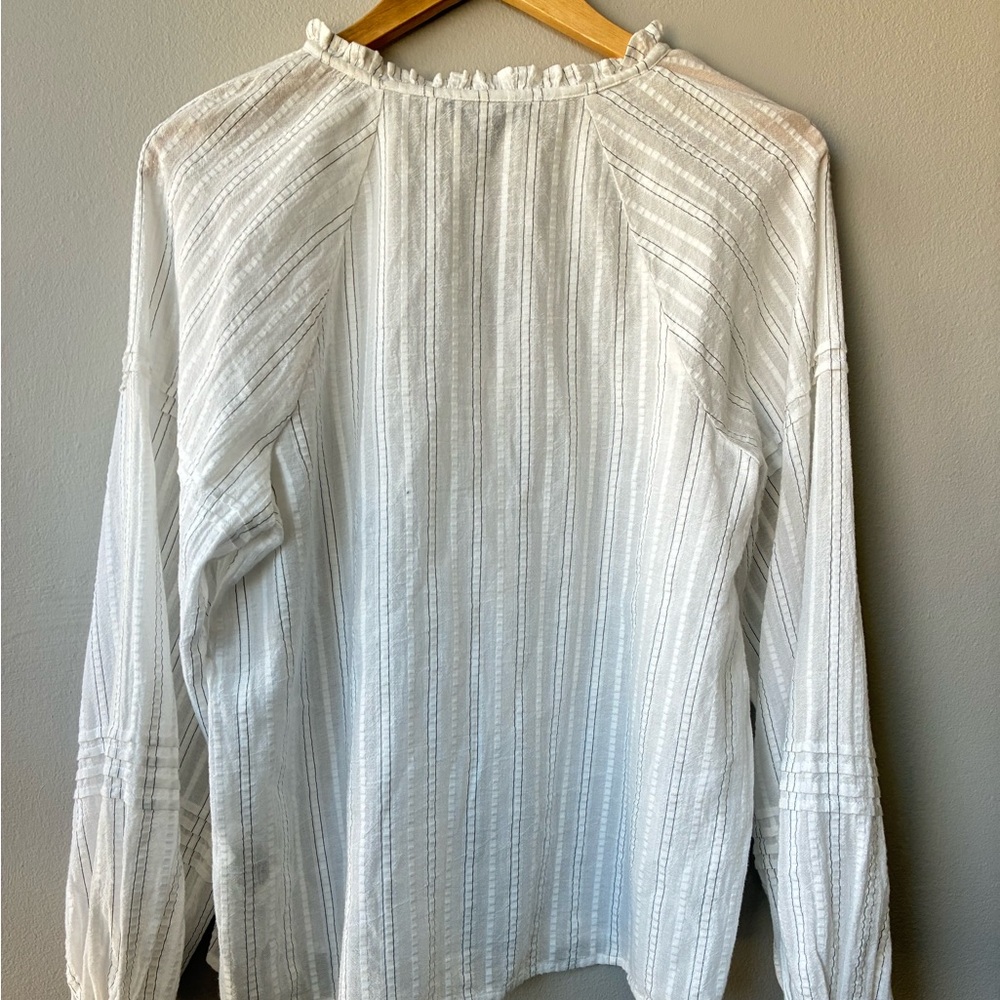 INC International Concepts White Cotton Boho Peasant Top. Balloon Sleeves. NWOT. - Picture 6 of 13